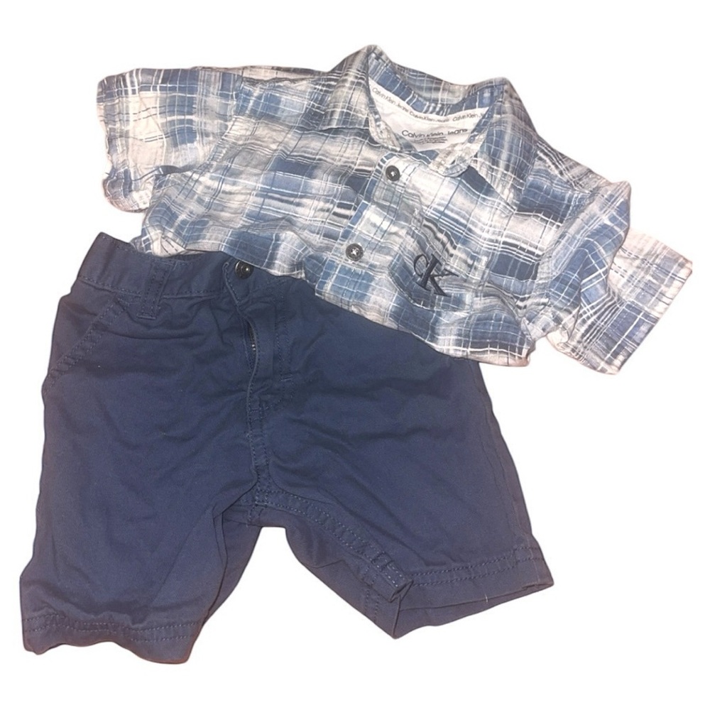 Calvin Klein Jeans Kids Blue Plaid Set